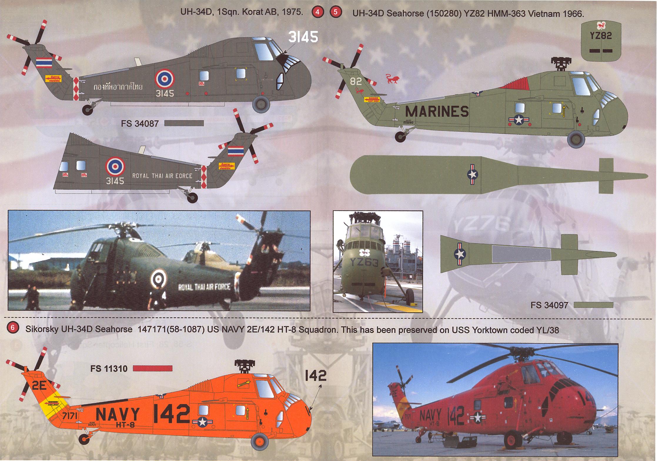 Print Scale Decals 1/72 SIKORSKY H34 Helicopter Part 2 eBay